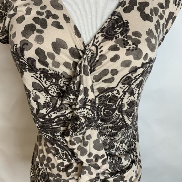 Banana Republic Paisley Print Ruffle T Shirt Sz Small Y2K - Picture 3 of 9